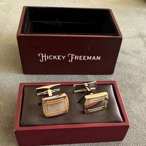 Hickey Freeman Elegant Gold and Silver Cufflinks